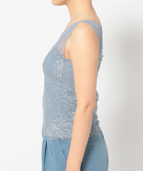 mysty woman(ミスティウーマン)の「カップ付きレースインナータンク 322313(タンクトップ・レディース・ブラック/オフホワイト/グレイッシュブルー・FREE)」の19枚目の写真