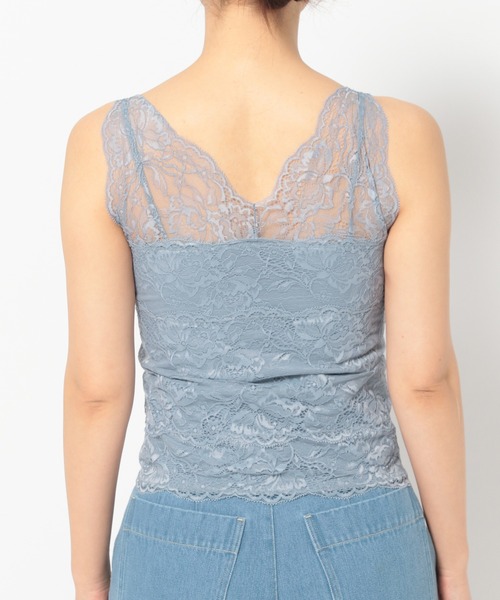 mysty woman(ミスティウーマン)の「カップ付きレースインナータンク 322313(タンクトップ・レディース・ブラック/オフホワイト/グレイッシュブルー・FREE)」の20枚目の写真