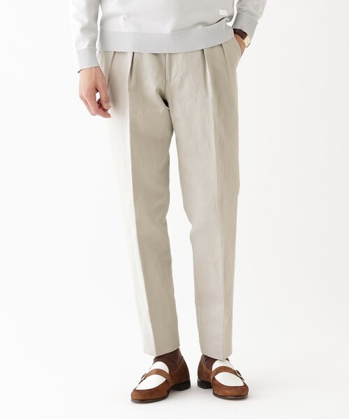 TAKEO KIKUCHI（タケオキクチ）の「【THE FLAGSHIP】尾州コットンヘンプ チノパン（その他パンツ・メンズ・ネイビー/オフホワイト・02/03/04）」の2枚目の写真