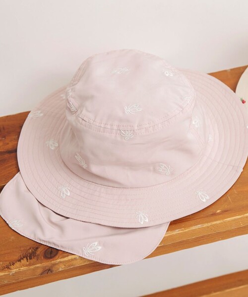 BRANSHES（ブランシェス）の「刺繍ハット（ハット・キッズ・ピンク/アイボリー/ベージュ/ブラック・48cm/52cm/50cm/54cm/56cm）」の4枚目の写真