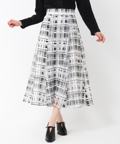 MISCH MASCH（ミッシュマッシュ）の「2025春夏新作 シアーチェックフレアスカート（スカート・レディース・ブルー/ピンク/ブラック・M/S）」の9枚目の写真