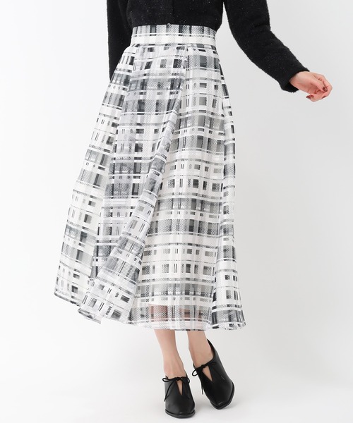 MISCH MASCH（ミッシュマッシュ）の「2025春夏新作 シアーチェックフレアスカート（スカート・レディース・ブルー/ピンク/ブラック・M/S）」の10枚目の写真