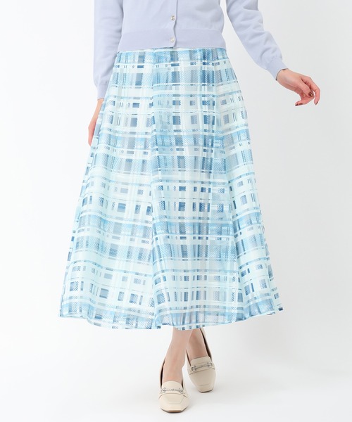 MISCH MASCH（ミッシュマッシュ）の「2025春夏新作 シアーチェックフレアスカート（スカート・レディース・ブルー/ピンク/ブラック・M/S）」の4枚目の写真