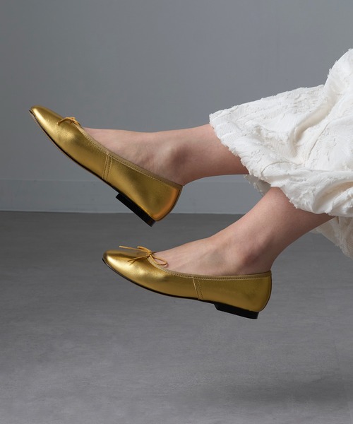 REMME（レメ）の「【REMME】レザーリボンバレエシューズ SHEEP LEATHER ZH-ZARAGOZA-SH（バレエシューズ・レディース・ピンク/ゴールド/ブラック/シルバー・39/38/37/36）」の8枚目の写真