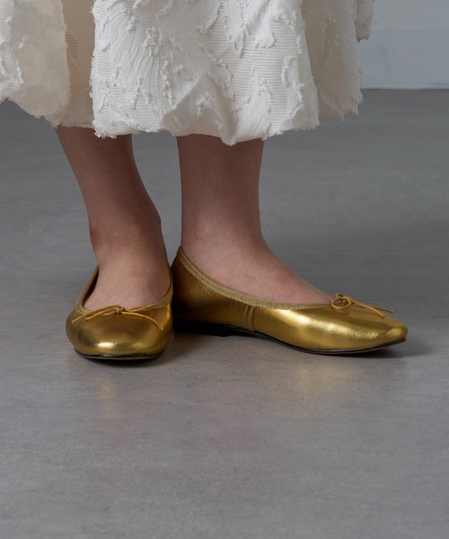 REMME（レメ）の「【REMME】レザーリボンバレエシューズ SHEEP LEATHER ZH-ZARAGOZA-SH（バレエシューズ・レディース・ピンク/ゴールド/ブラック/シルバー・39/38/37/36）」の11枚目の写真