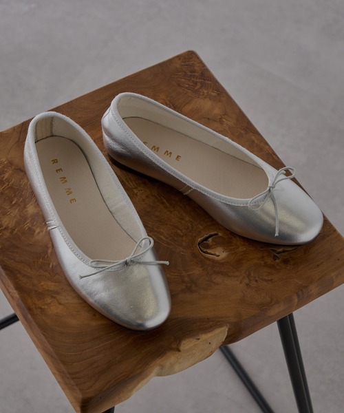 REMME（レメ）の「【REMME】レザーリボンバレエシューズ SHEEP LEATHER ZH-ZARAGOZA-SH（バレエシューズ・レディース・ピンク/ゴールド/ブラック/シルバー・39/38/37/36）」の19枚目の写真