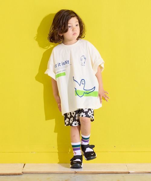 （What it isNt）ART BY MARKGONZALES（ワットイットイズント）の「（What it isNt）ART BY MARKGONZALES 別注プリントTシャツ（Tシャツ/カットソー・キッズ・ブラック/ラベンダー/オフホワイト・140/130/120/110/100/90/80/150）」の5枚目の写真