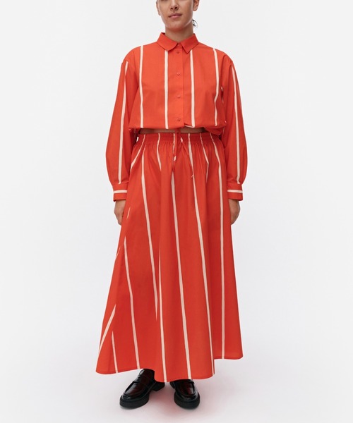 マリメッコ marimekko シルク100%長袖ブラウス 38