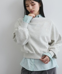 VIS | 【2WAY】ワンオフショルダー胸刺繍スウェットプルオーバー(スウェット)