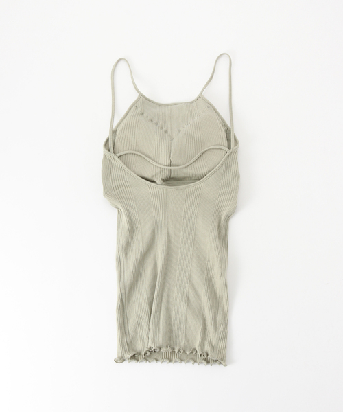 値下げ　ハクジ　キャミソール HAKUJI Random rib bra camisole（キャミソール）｜HAKUJI