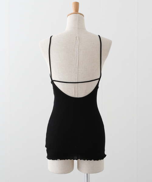 セール】【HAKUJI/ハクジ】ランダムリブ バックオープンキャミソール