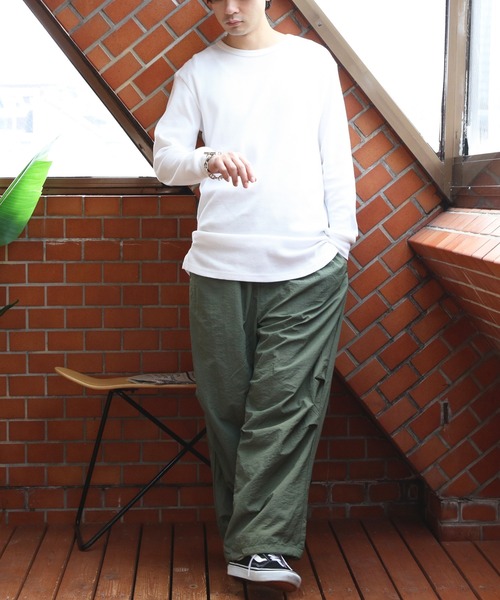 ８(eight)（エイト）の「ナイロンワッシャー 裏メッシュ パラシュートパンツ（カーゴパンツ・メンズ・カーキ/ブラック/ベージュ/グレー・MEDIUM/X-LARGE/LARGE）」の19枚目の写真