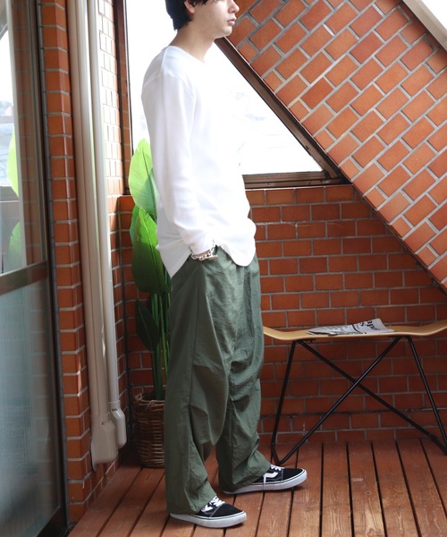 ８(eight)（エイト）の「ナイロンワッシャー 裏メッシュ パラシュートパンツ（カーゴパンツ・メンズ・カーキ/ブラック/ベージュ/グレー・MEDIUM/X-LARGE/LARGE）」の21枚目の写真