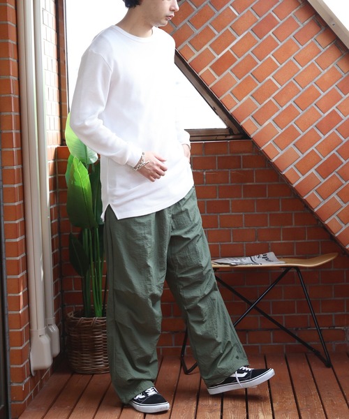 ８(eight)（エイト）の「ナイロンワッシャー 裏メッシュ パラシュートパンツ（カーゴパンツ・メンズ・カーキ/ブラック/ベージュ/グレー・MEDIUM/X-LARGE/LARGE）」の22枚目の写真