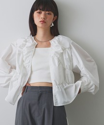 ELLEgirl | デザイン切替ギャザーブラウス【ELLEgirl/エルガール】(シャツ/ブラウス)