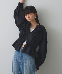 ELLEgirl | デザイン切替ギャザーブラウス【ELLEgirl/エルガール】(シャツ/ブラウス)