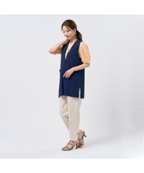 TOKYO SHIRTS（トウキョウシャツ）の「ニット ロングジレ レディース（ニット/セーター・レディース・ネイビー/ブラック・M/L）」の11枚目の写真