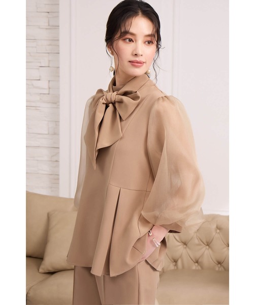 Cinderella（シンデレラ）の「パンツドレス パンツスーツ セットアップ 結婚式 フォーマル 同窓会 謝恩会 長袖 発表会 大きいサイズ オケージョン カジュアル 卒業式 二次会 入学式 パーティードレス 服装（パンツドレス・レディース・ネイビー/ベージュ/ブラック・LARGE/X-LARGE/MEDIUM）」の16枚目の写真