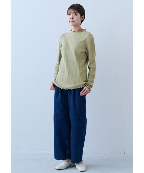 IEDIT(イディット)の「IEDIT 綿100%・抗菌防臭・UVカットがうれしい三つ星メローリブトップス(Tシャツ/カットソー・レディース・ブラウン/グリーン系その他/グレー・L/M/LL/3L/S/4L)」の5枚目の写真