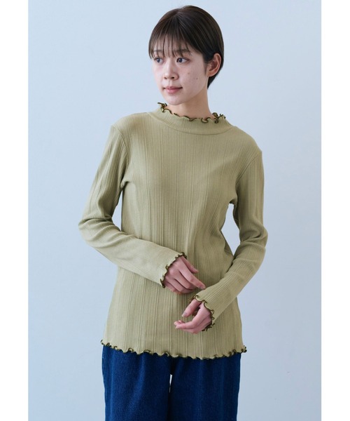 IEDIT(イディット)の「IEDIT 綿100%・抗菌防臭・UVカットがうれしい三つ星メローリブトップス(Tシャツ/カットソー・レディース・ブラウン/グリーン系その他/グレー・L/M/LL/3L/S/4L)」の6枚目の写真