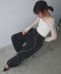 ELLEgirl | ウェーブデザインパラシュートパンツ【ELLEgirl/エルガール】(カーゴパンツ)