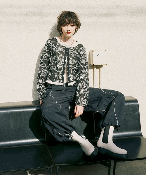 ELLEgirl（エルガール）の「ウェーブデザインパラシュートパンツ【ELLEgirl/エルガール】（カーゴパンツ・レディース・ブラック/ベージュ・FREE）」の15枚目の写真