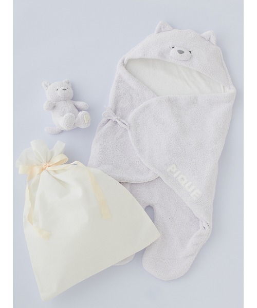 gelato pique（ジェラートピケ）の「【ラッピング済み】【BABY】パウダーアニマルおくるみ＆ぬいぐるみSET（ベビーギフト・キッズ・オフホワイト/グリーン/ラベンダー・FREE）」の17枚目の写真