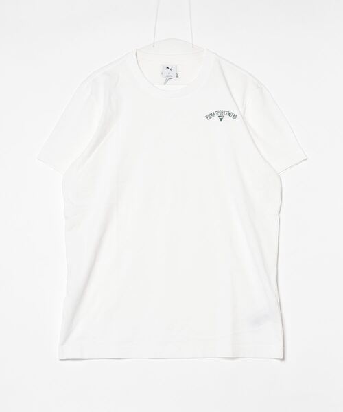 PUMA(プーマ)の「【別注】プーマ PUMA SS コットン ワンポイント Tシャツ_ 限定コラボ(Tシャツ/カットソー・メンズ・ネイビー/サンドグレー/ホワイト・S/M/L/LL/3L)」の1枚目の写真