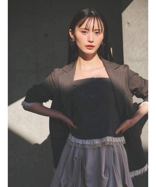 dazzlin(ダズリン)の「フリルジャケット(テーラードジャケット・レディース・チャコールグレー/グレー・FREE)」の21枚目の写真