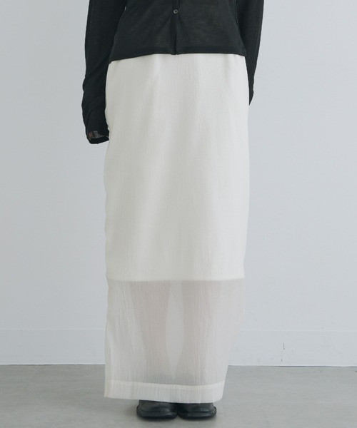 kiehtova（キエトヴァ）の「【kiehtova】SHEER CUT TIGHT SKIRT/シアー カット タイト スカート（スカート・レディース・ブラック/ナチュラル・M/L）」の16枚目の写真
