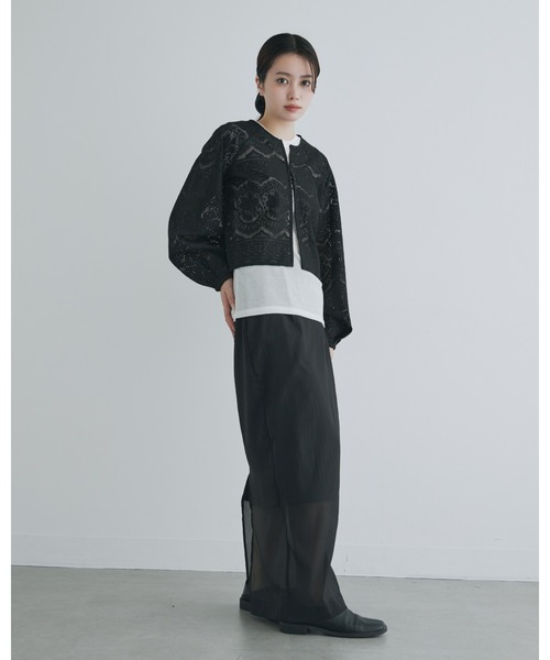 kiehtova（キエトヴァ）の「【kiehtova】SHEER CUT TIGHT SKIRT/シアー カット タイト スカート（スカート・レディース・ブラック/ナチュラル・M/L）」の12枚目の写真