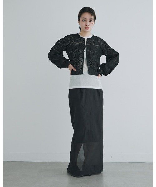 kiehtova（キエトヴァ）の「【kiehtova】SHEER CUT TIGHT SKIRT/シアー カット タイト スカート（スカート・レディース・ブラック/ナチュラル・M/L）」の11枚目の写真