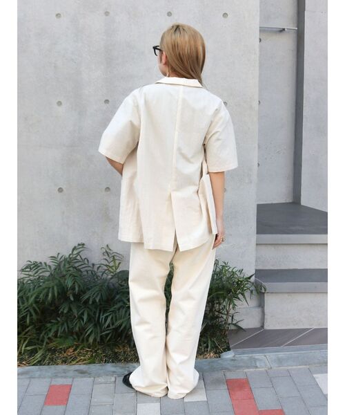 Ungrid（アングリッド）の「ハーフスリーブシャツジャケット（シャツ/ブラウス・レディース・アイボリー/キャメル・FREE）」の7枚目の写真