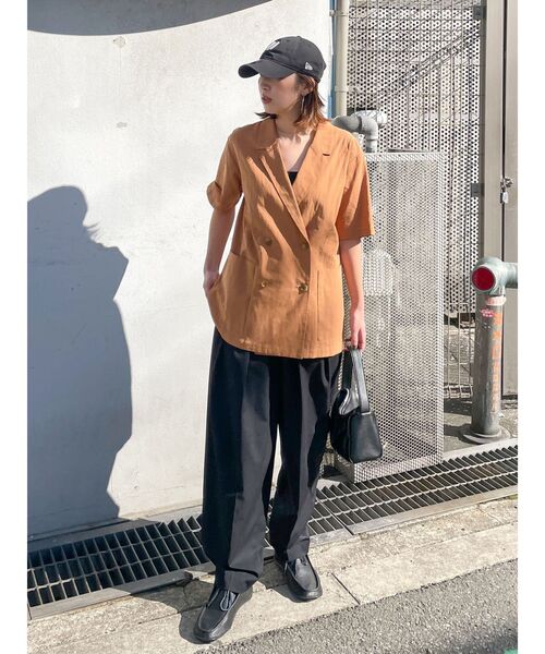 Ungrid（アングリッド）の「ハーフスリーブシャツジャケット（シャツ/ブラウス・レディース・アイボリー/キャメル・FREE）」の11枚目の写真