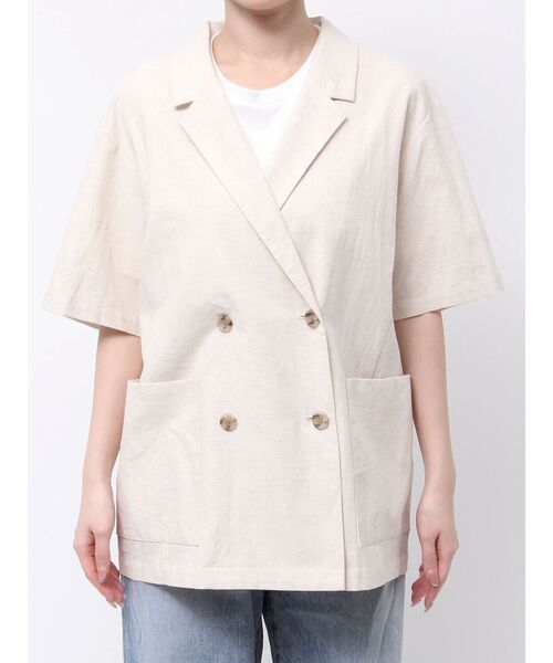 Ungrid（アングリッド）の「ハーフスリーブシャツジャケット（シャツ/ブラウス・レディース・アイボリー/キャメル・FREE）」の12枚目の写真