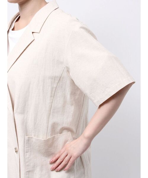 Ungrid（アングリッド）の「ハーフスリーブシャツジャケット（シャツ/ブラウス・レディース・アイボリー/キャメル・FREE）」の16枚目の写真