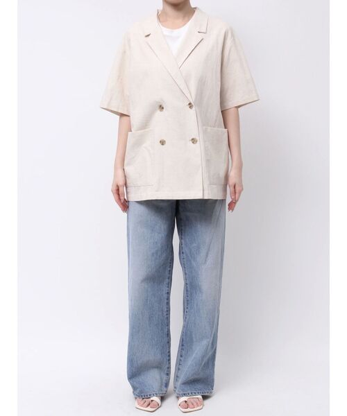 Ungrid（アングリッド）の「ハーフスリーブシャツジャケット（シャツ/ブラウス・レディース・アイボリー/キャメル・FREE）」の21枚目の写真