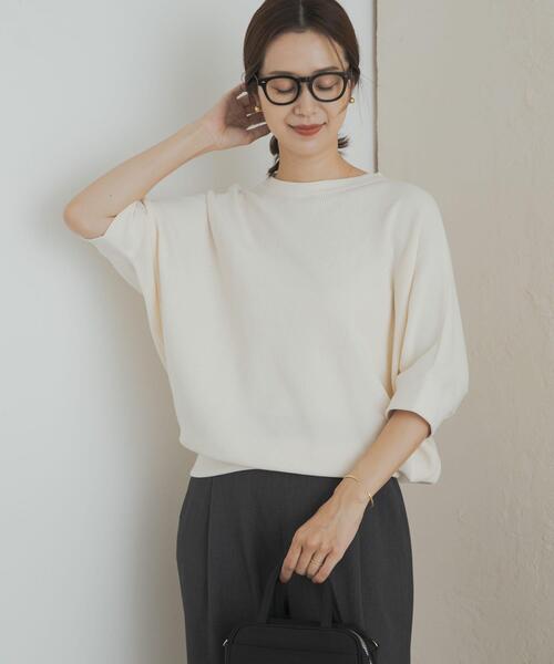 URBAN RESEARCH DOORS(アーバンリサーチドアーズ)の「タックフライスワイドTシャツ(Tシャツ/カットソー・レディース・ミント/ネイビー/ホワイト系その他/ライトベージュ/ナチュラル/チャコールグレー/オレンジ系その他/ベージュ・MEDIUM)」の15枚目の写真