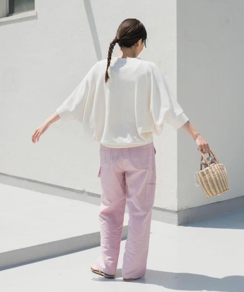 URBAN RESEARCH DOORS(アーバンリサーチドアーズ)の「タックフライスワイドTシャツ(Tシャツ/カットソー・レディース・ミント/ネイビー/ホワイト系その他/ライトベージュ/ナチュラル/チャコールグレー/オレンジ系その他/ベージュ・MEDIUM)」の18枚目の写真