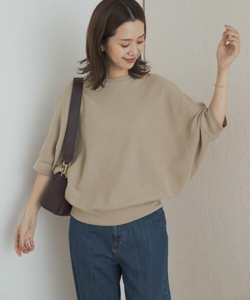 URBAN RESEARCH DOORS（アーバンリサーチドアーズ）の「タックフライスワイドTシャツ（Tシャツ/カットソー・レディース・ミント/ネイビー/ホワイト系その他/ライトベージュ/ナチュラル/チャコールグレー/オレンジ系その他/ベージュ・MEDIUM）」の12枚目の写真