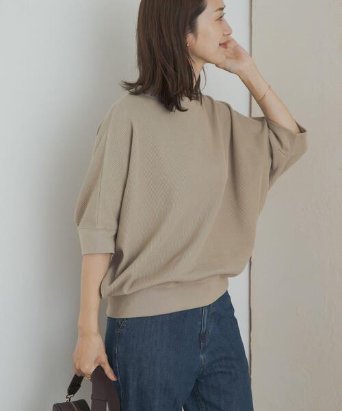 URBAN RESEARCH DOORS（アーバンリサーチドアーズ）の「タックフライスワイドTシャツ（Tシャツ/カットソー・レディース・ミント/ネイビー/ホワイト系その他/ライトベージュ/ナチュラル/チャコールグレー/オレンジ系その他/ベージュ・MEDIUM）」の13枚目の写真