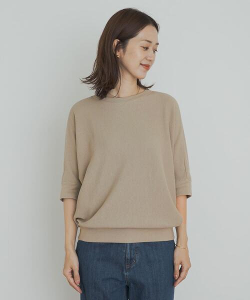 URBAN RESEARCH DOORS（アーバンリサーチドアーズ）の「タックフライスワイドTシャツ（Tシャツ/カットソー・レディース・ミント/ネイビー/ホワイト系その他/ライトベージュ/ナチュラル/チャコールグレー/オレンジ系その他/ベージュ・MEDIUM）」の15枚目の写真