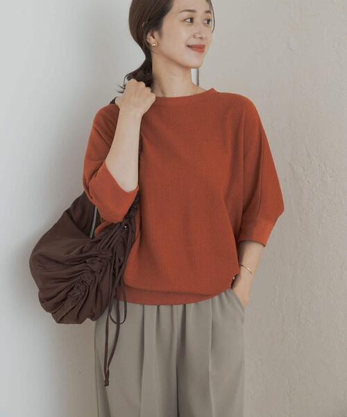 URBAN RESEARCH DOORS（アーバンリサーチドアーズ）の「タックフライスワイドTシャツ（Tシャツ/カットソー・レディース・ミント/ネイビー/ホワイト系その他/ライトベージュ/ナチュラル/チャコールグレー/オレンジ系その他/ベージュ・MEDIUM）」の20枚目の写真