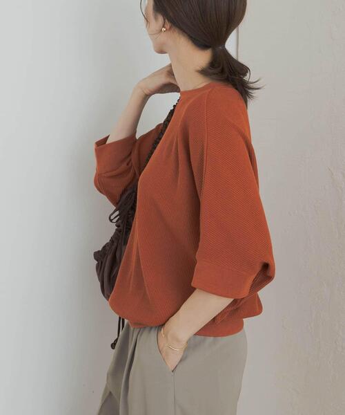 URBAN RESEARCH DOORS（アーバンリサーチドアーズ）の「タックフライスワイドTシャツ（Tシャツ/カットソー・レディース・ミント/ネイビー/ホワイト系その他/ライトベージュ/ナチュラル/チャコールグレー/オレンジ系その他/ベージュ・MEDIUM）」の22枚目の写真