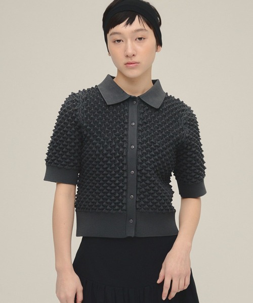 eL(エル)の「【eL】7G Toge Toge Polo/319672(カーディガン/ボレロ・レディース・グレー/ブルー/イエロー・FREE)」の2枚目の写真