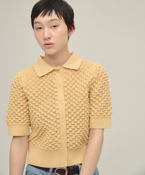 eL(エル)の「【eL】7G Toge Toge Polo/319672(カーディガン/ボレロ・レディース・グレー/ブルー/イエロー・FREE)」の3枚目の写真