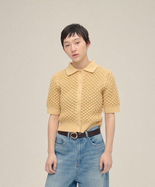 eL(エル)の「【eL】7G Toge Toge Polo/319672(カーディガン/ボレロ・レディース・グレー/ブルー/イエロー・FREE)」の4枚目の写真