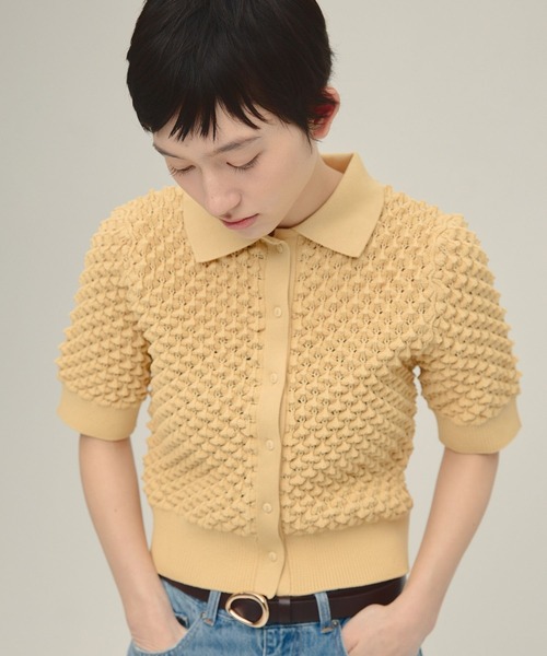 eL(エル)の「【eL】7G Toge Toge Polo/319672(カーディガン/ボレロ・レディース・グレー/ブルー/イエロー・FREE)」の5枚目の写真