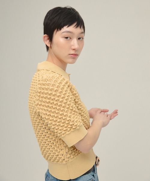 eL(エル)の「【eL】7G Toge Toge Polo/319672(カーディガン/ボレロ・レディース・グレー/ブルー/イエロー・FREE)」の6枚目の写真