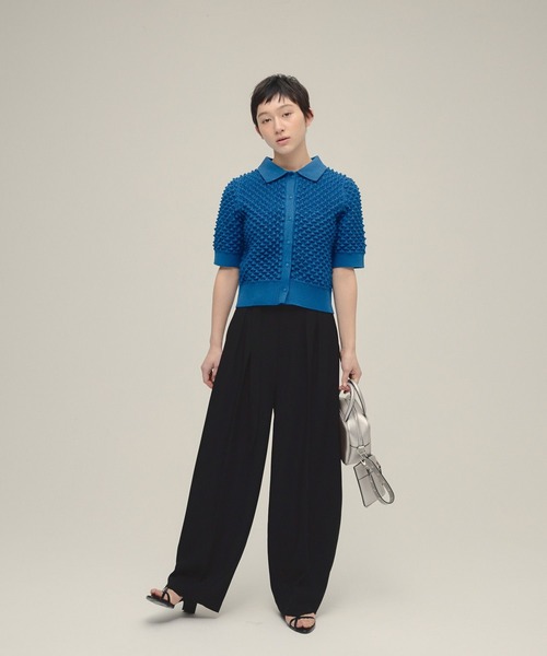 eL(エル)の「【eL】7G Toge Toge Polo/319672(カーディガン/ボレロ・レディース・グレー/ブルー/イエロー・FREE)」の9枚目の写真